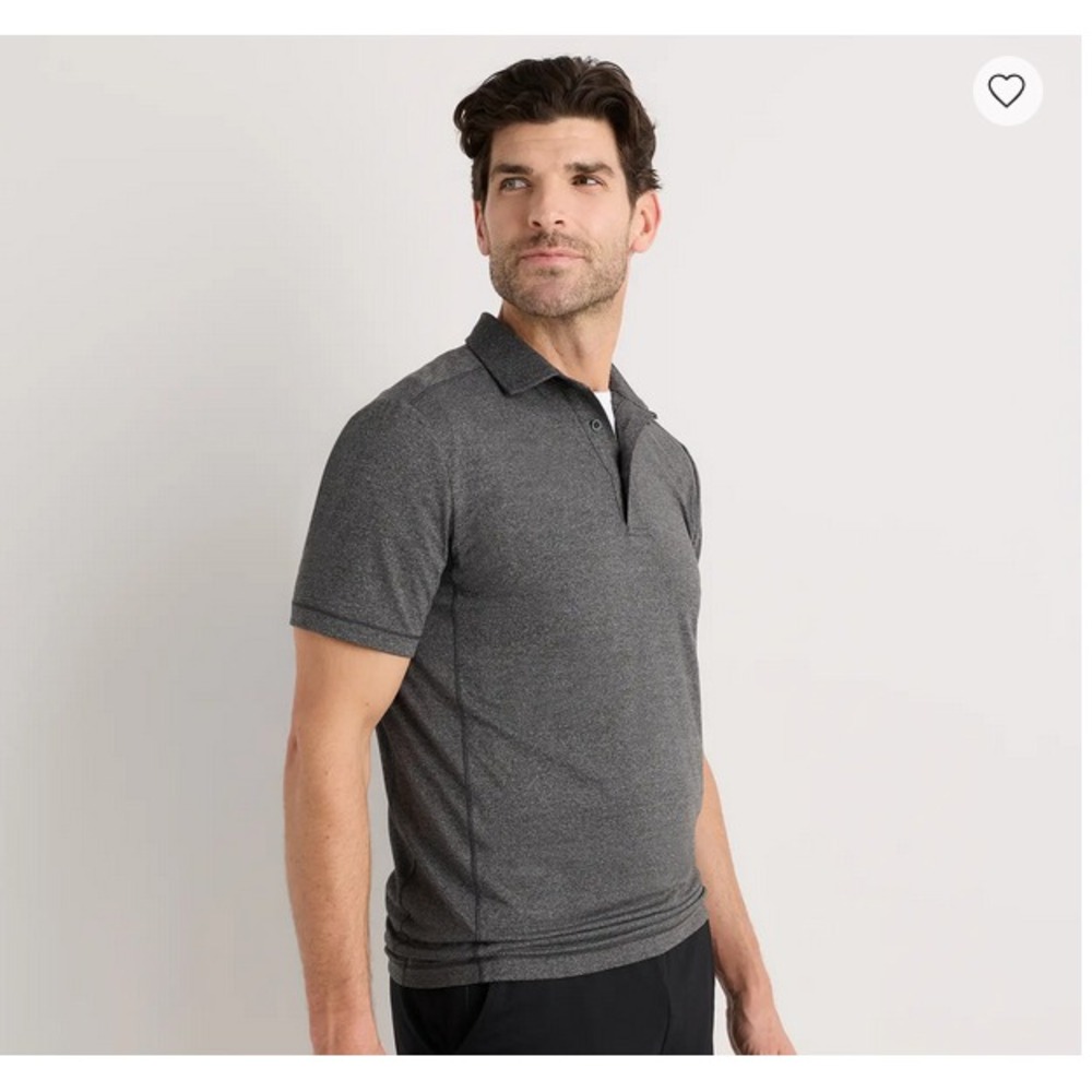 Quince Flowknit Breeze Performance Polo Shirt Men MED- Charcoal- **NEW WITH TAGS